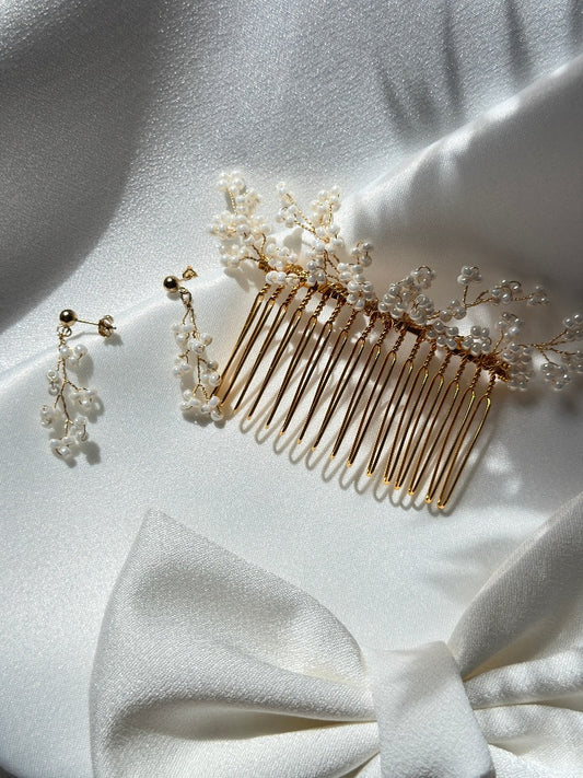 Boucles d'oreilles mariage perles