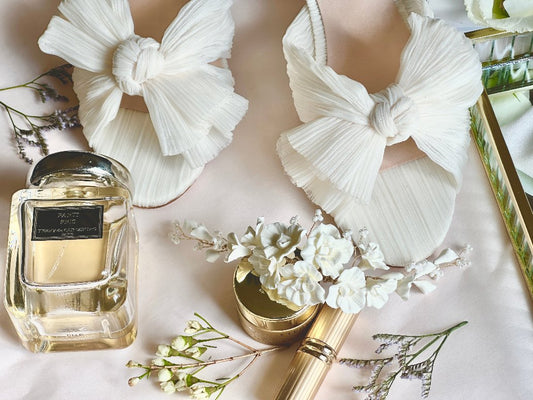 Peigne mariage avec fleurs en porcelaine froide et perles - Embelli