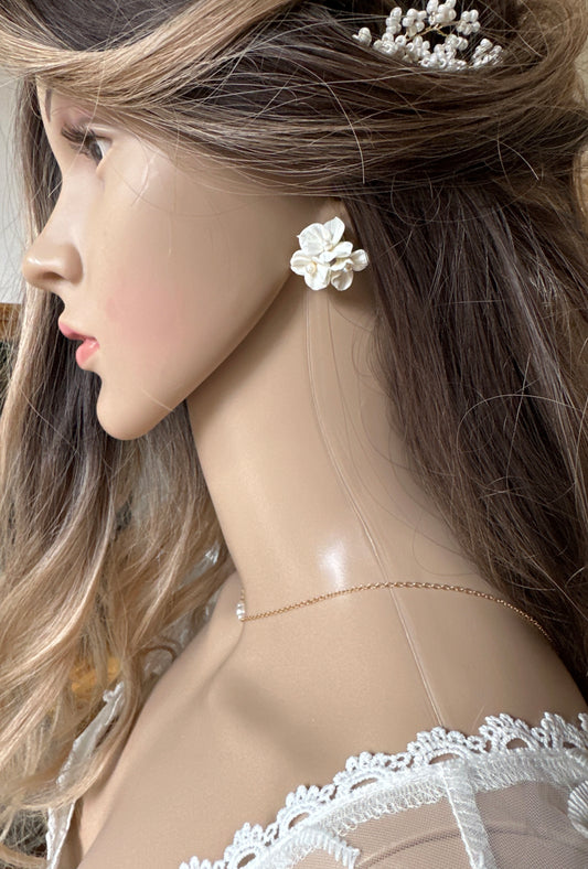 Boucles d’oreilles fleuries mariage - Ava