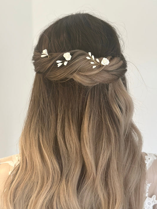 Epingles à cheveux florales