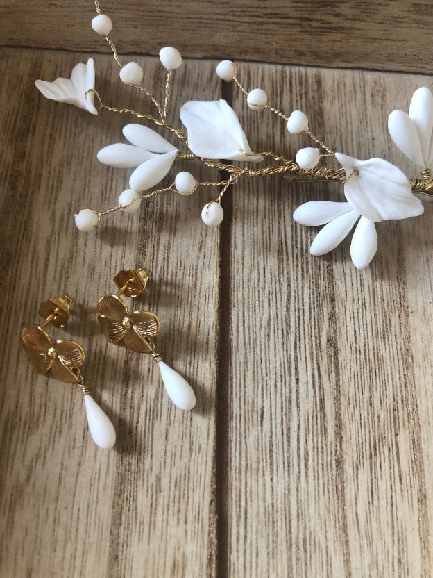 Barrette en porcelaine froide - Elégancia Accessoires