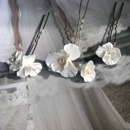 Epingles cheveux florales