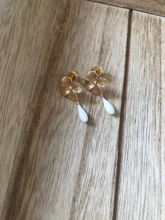 boucles d'oreilles porcelaine mariage