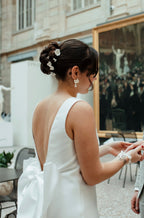 Boucles d’oreilles fleuries et perles mariage - Eva