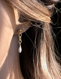 Boucles d’oreilles élégante mariée porcelaine et or 