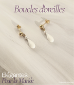 Boucles d'oreilles de Mariée en porcelaine - Jeanne