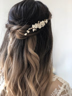 ALICIA / barrette cheveux fleurs et perles