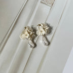 Boucles d’oreilles fleuries et perles mariage - Eva