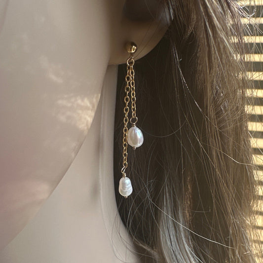 Boucles d’oreilles élégante pendantes avec perles pour mariage 