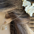 Boucles d'oreilles perles et or 