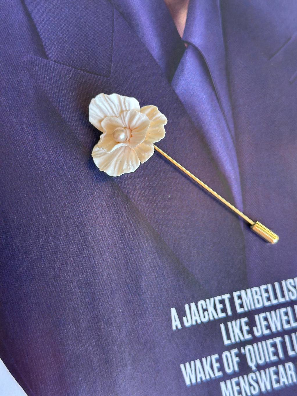 Boutonnière fleur rose