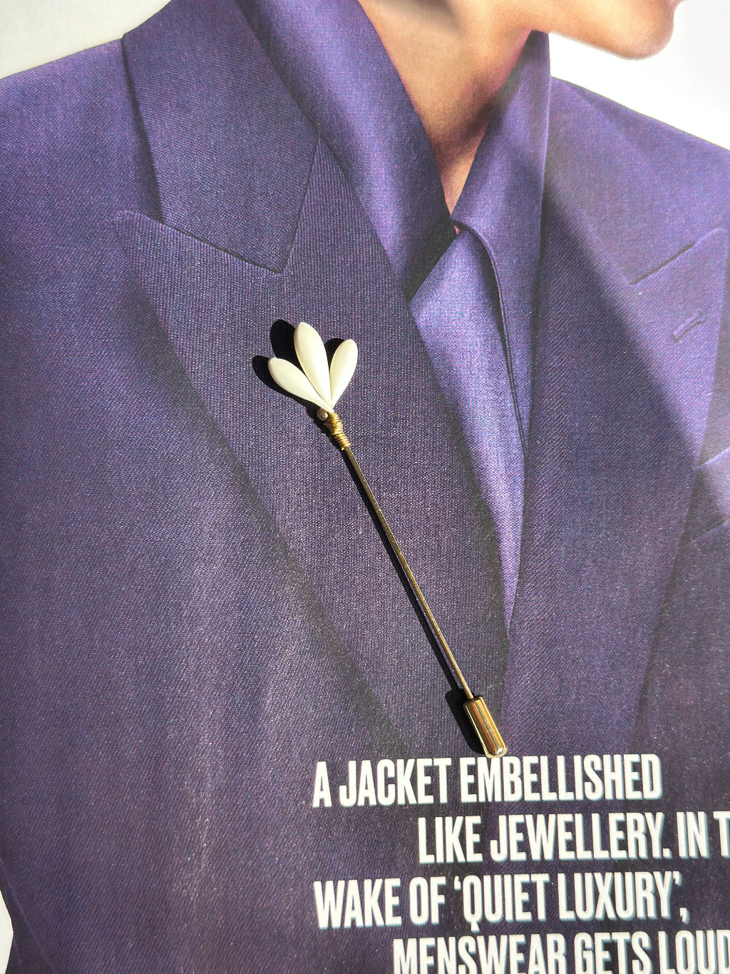 Boutonnière gouttes porcelaine