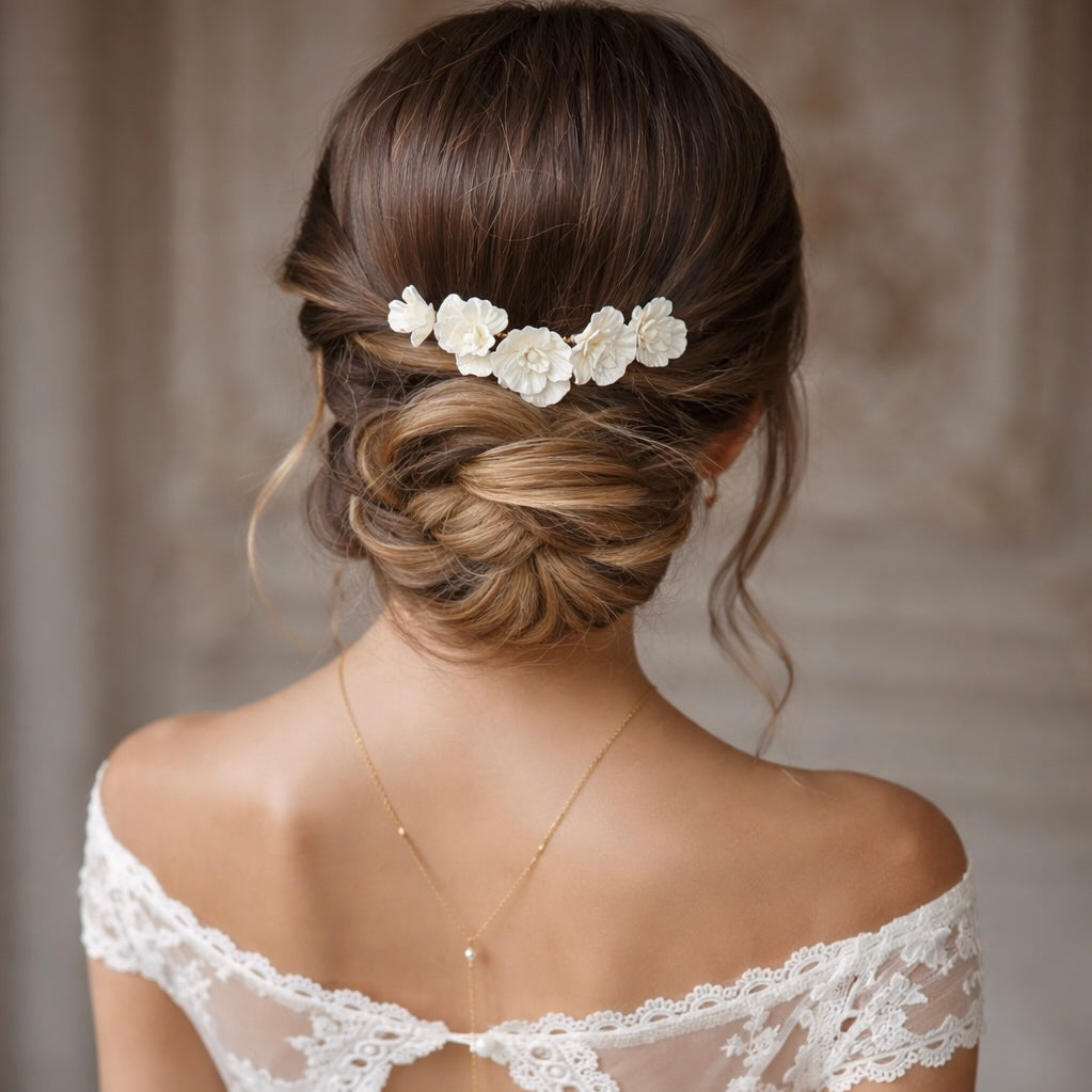 Peigne pour la Mariée avec fleurs / Elégancia