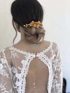 Peigne de mariage fleuri or / Bloom doré