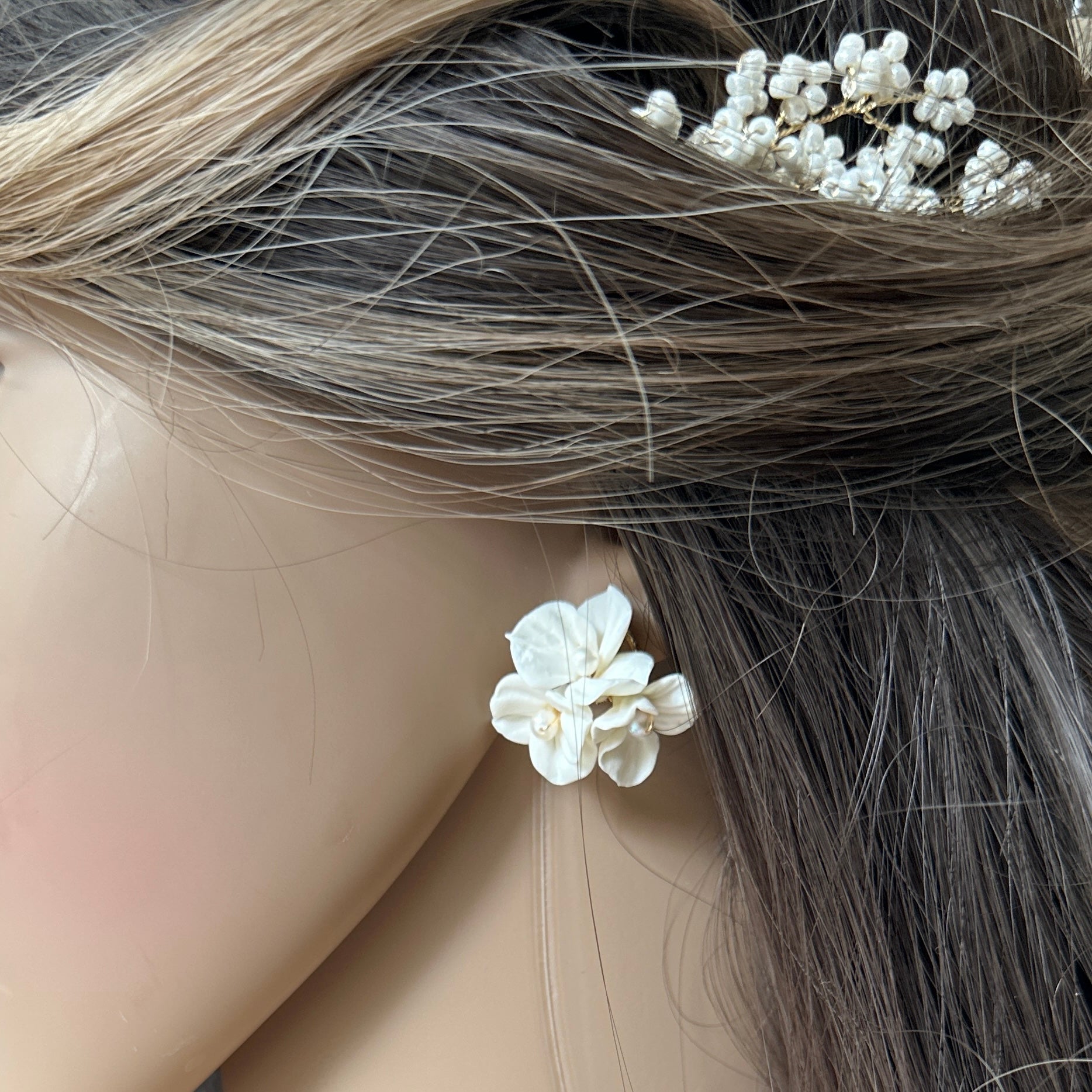 Boucles d’oreilles fleuries mariage - Ava