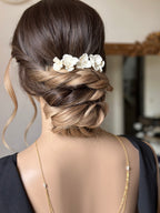 Peigne de Mariée fleurs et perles - Lou
