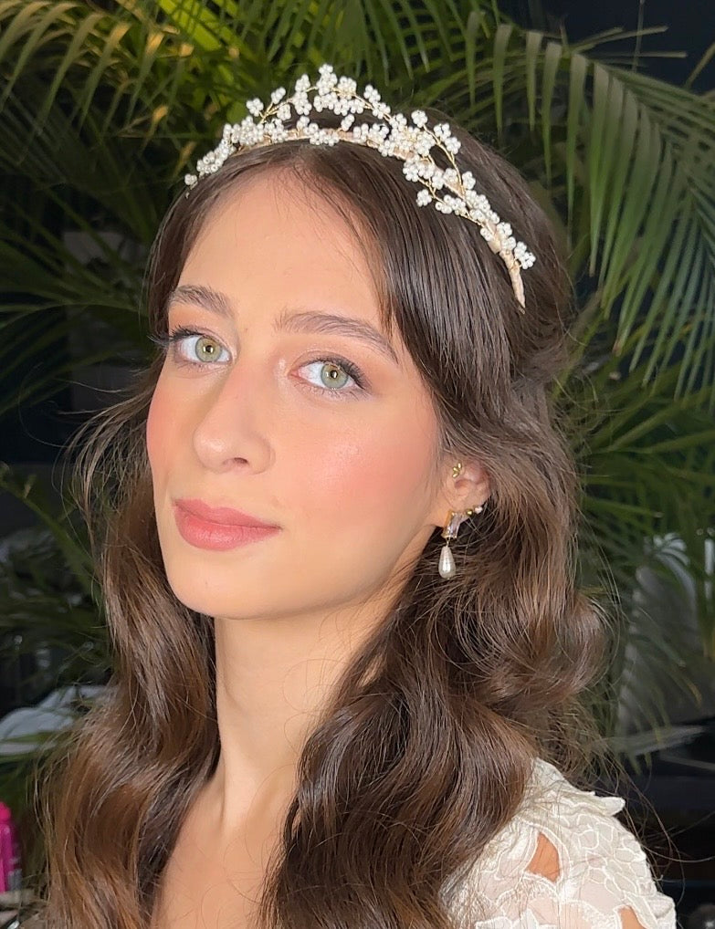 Couronne de Mariée avec perles - Perla