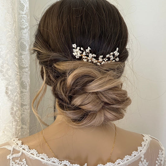 PEIGNE CHEVEUX MARIAGE PERLES IVOIRES