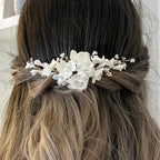 peigne fleuri et perles - Elégancia Accessoires