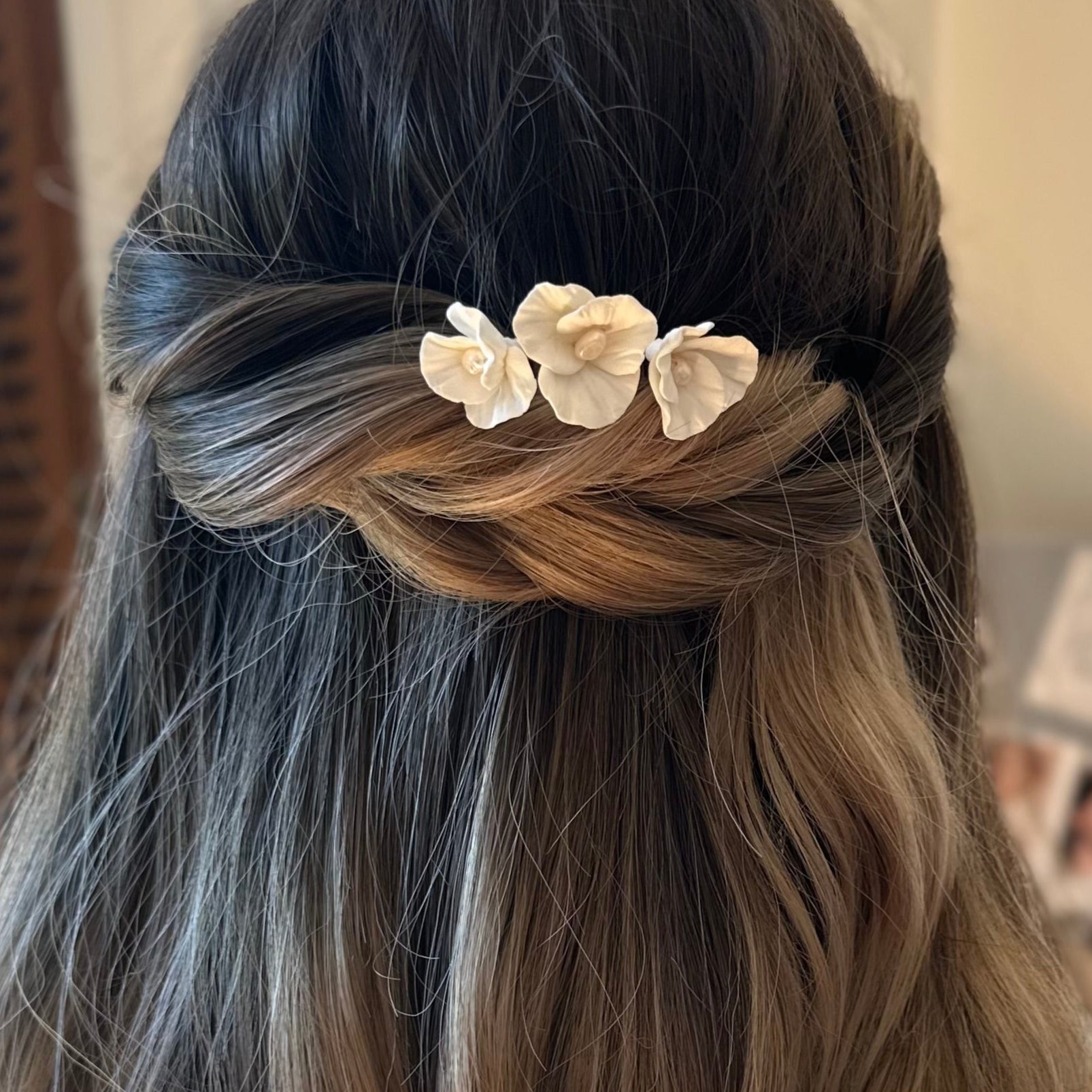 Petit Peigne de Mariée fleurs 