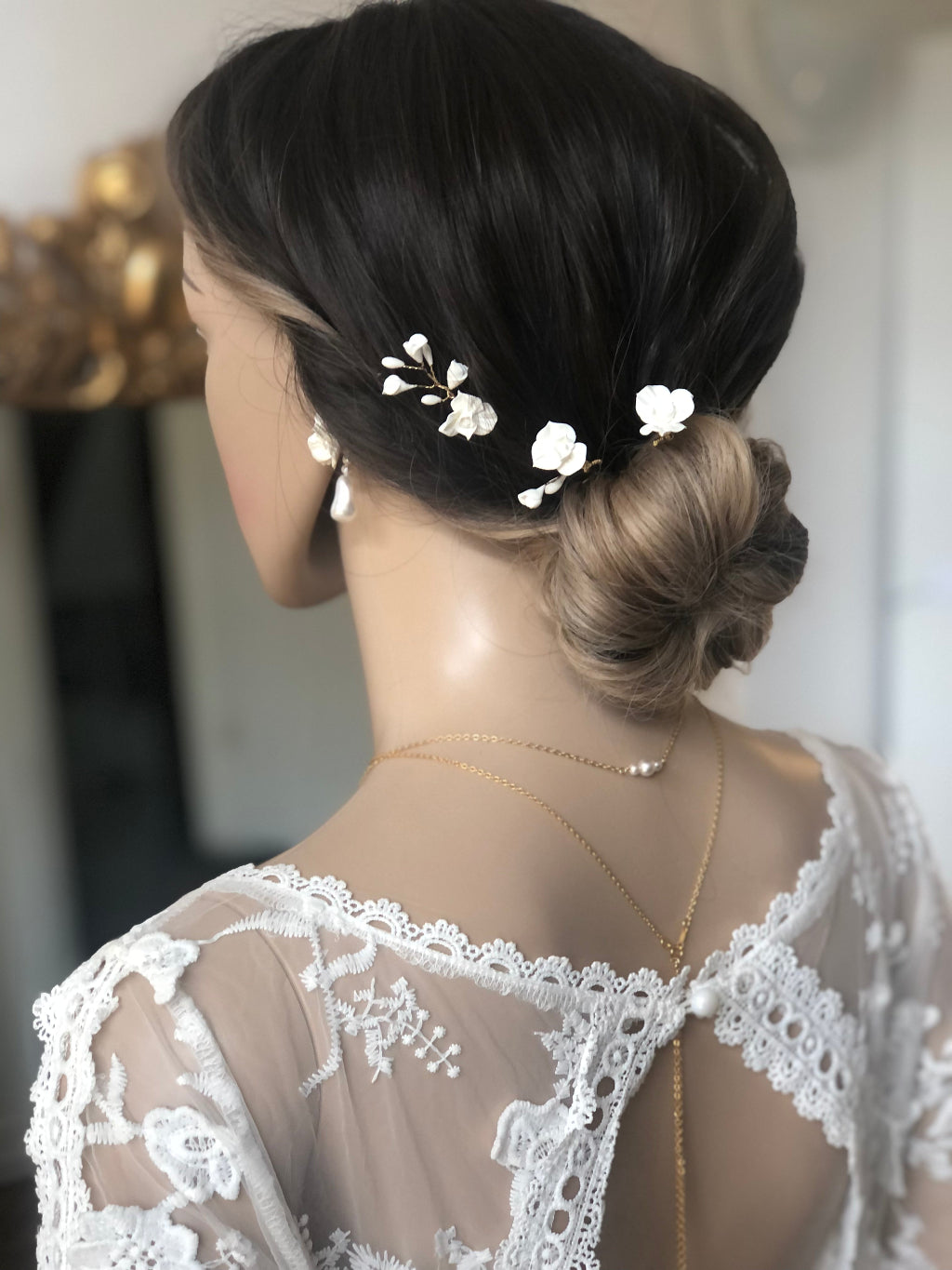 pics à chignon porcelaine froide