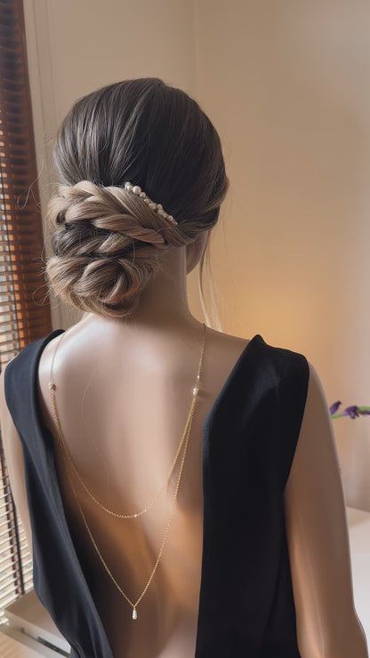 CRISTAL / peigne à cheveux perles