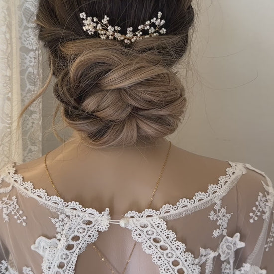  peigne coiffure de mariage perles