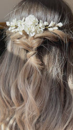 Peigne à cheveux mariage fleurs porcelaine froide - Bloom