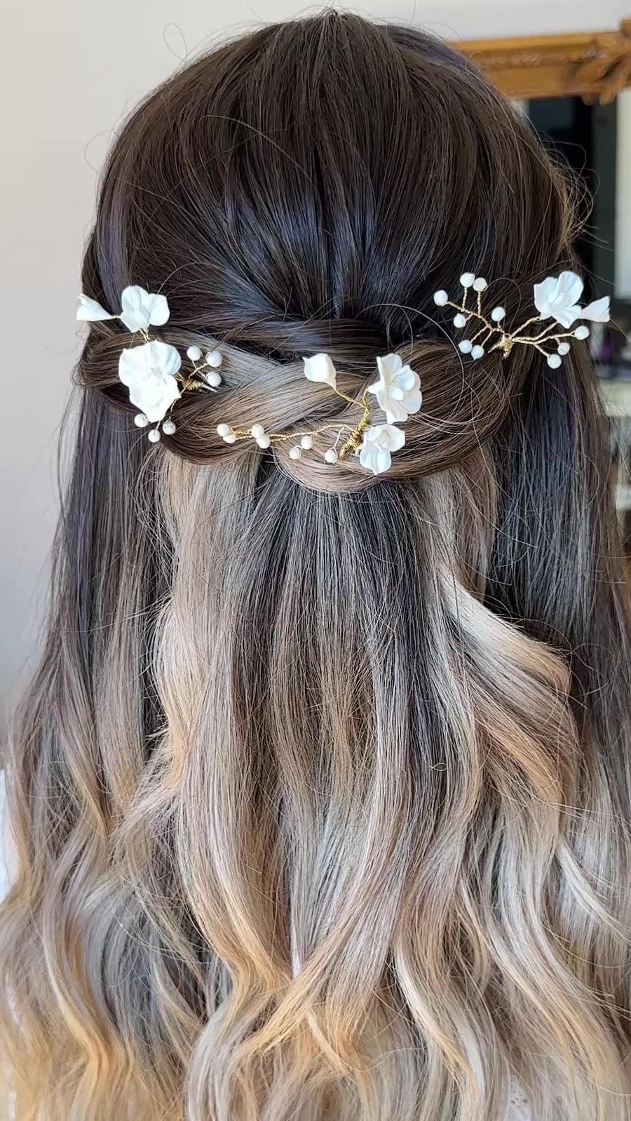 Trio de pics à chignon fleurs