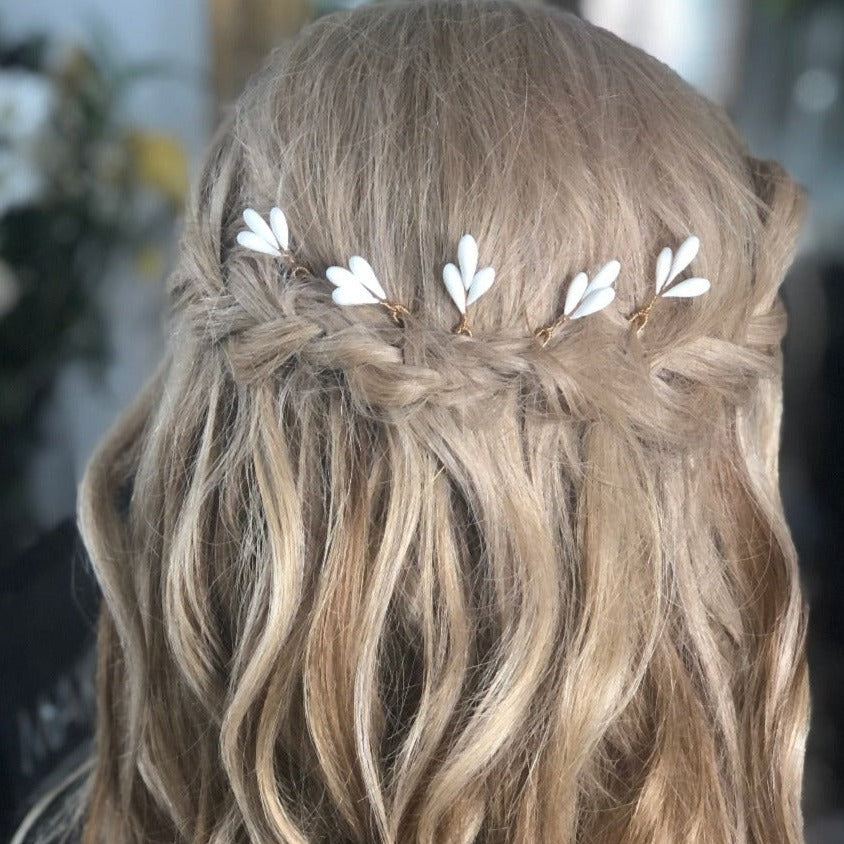 pics à chignon gouttes porcelaine