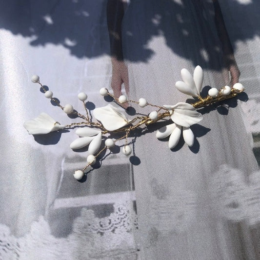Barrette en porcelaine froide - Elégancia Accessoires